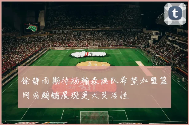 徐静雨期待杨瀚森换队希望加盟篮网或鹈鹕展现更大灵活性